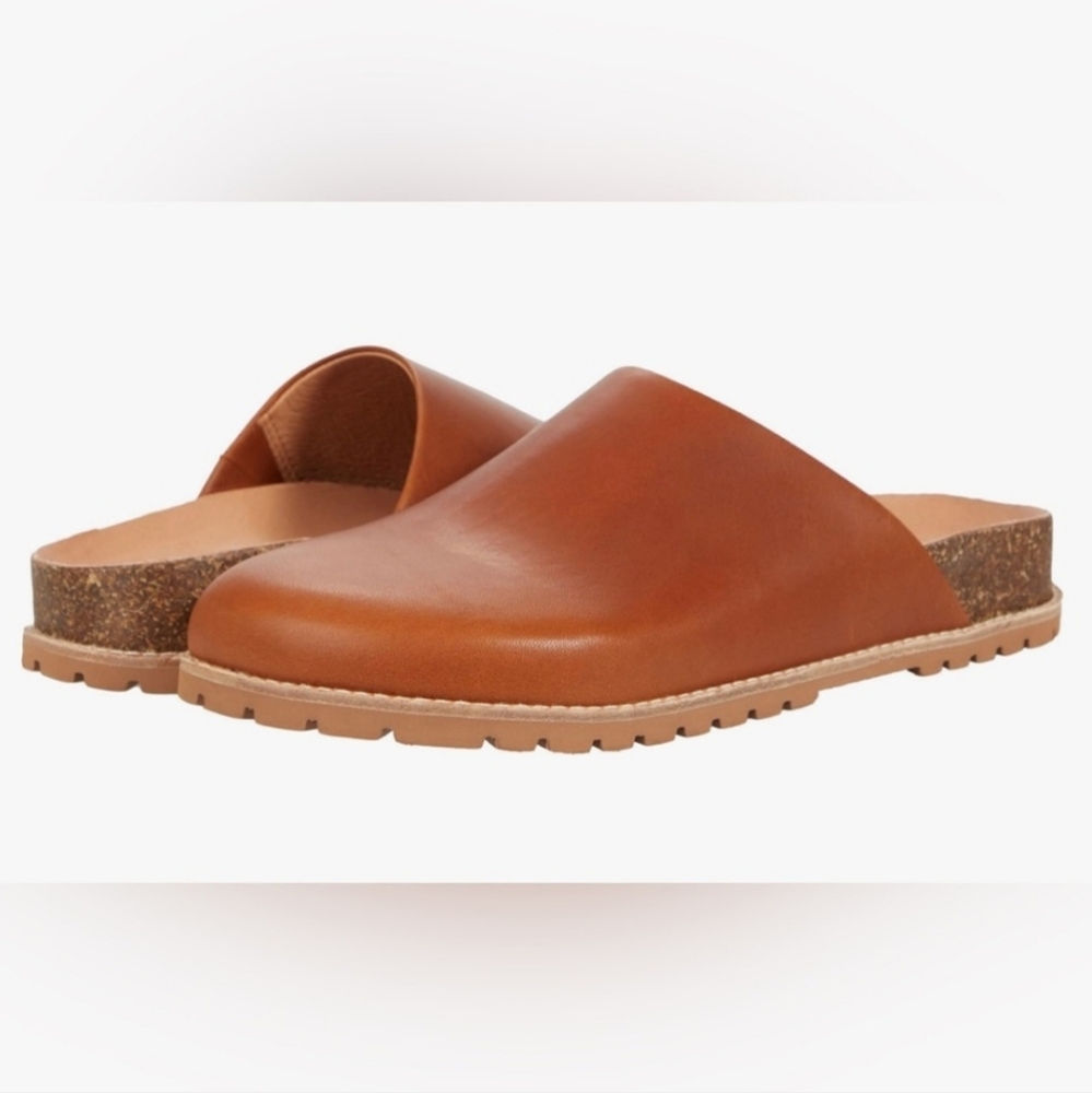 Leather Cognac Clogs
